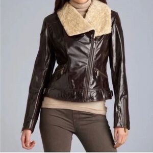 Laundry by Shelli Segal Genuine Leather Aviator Jacket